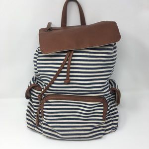 Blue and white striped backpack!